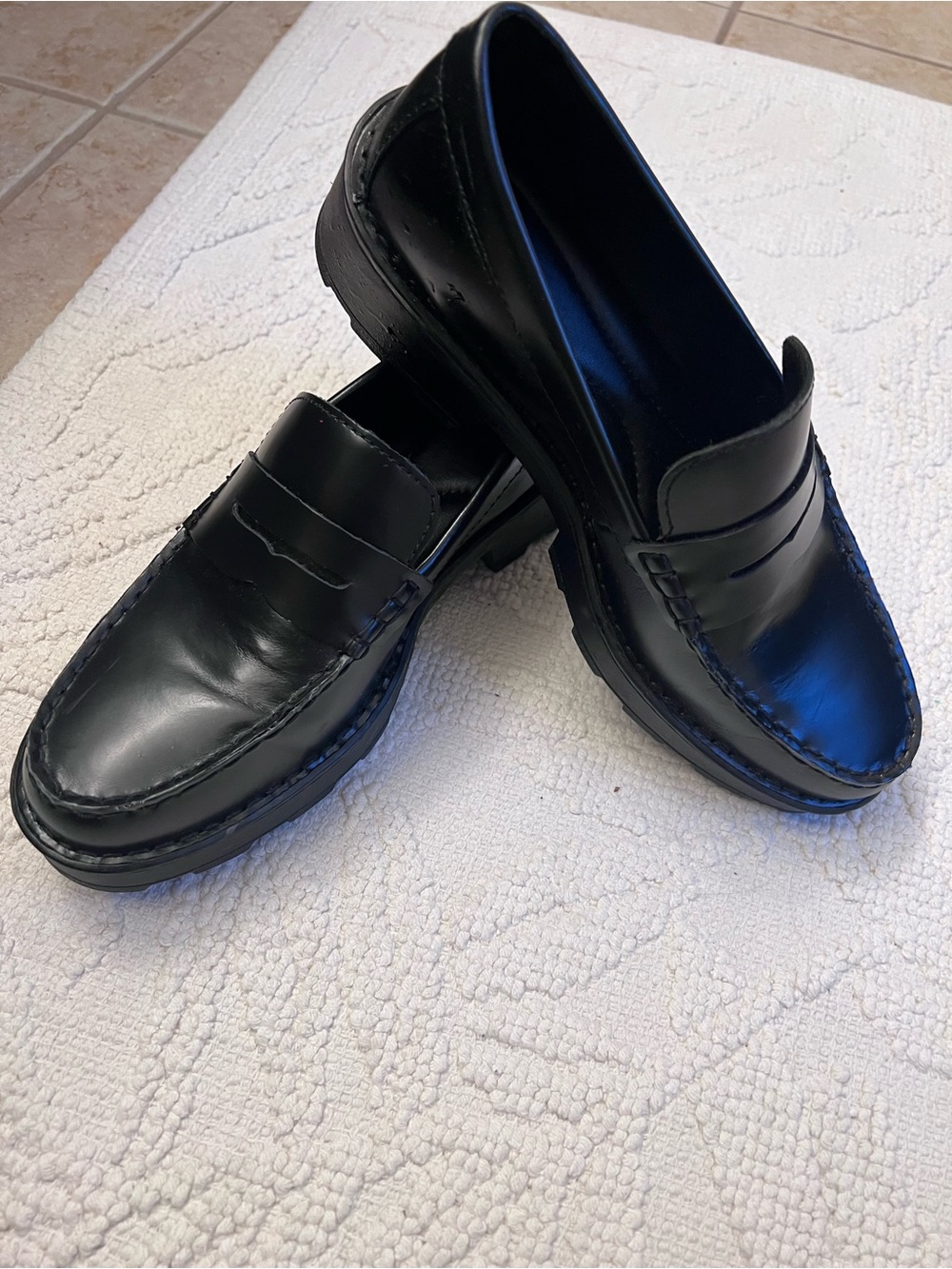 Born Black Leather Classic Penny Loafers